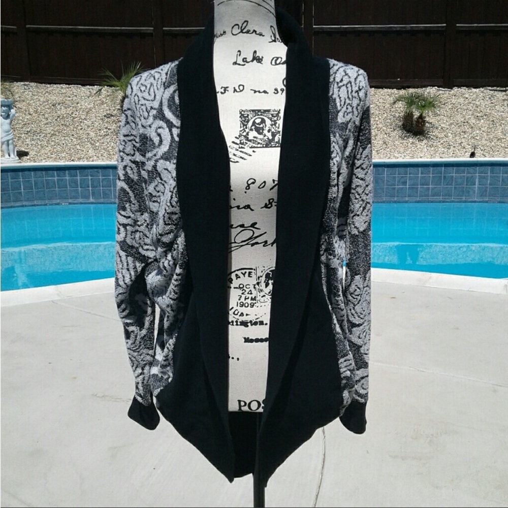 Black & Grey Floral Cardigan